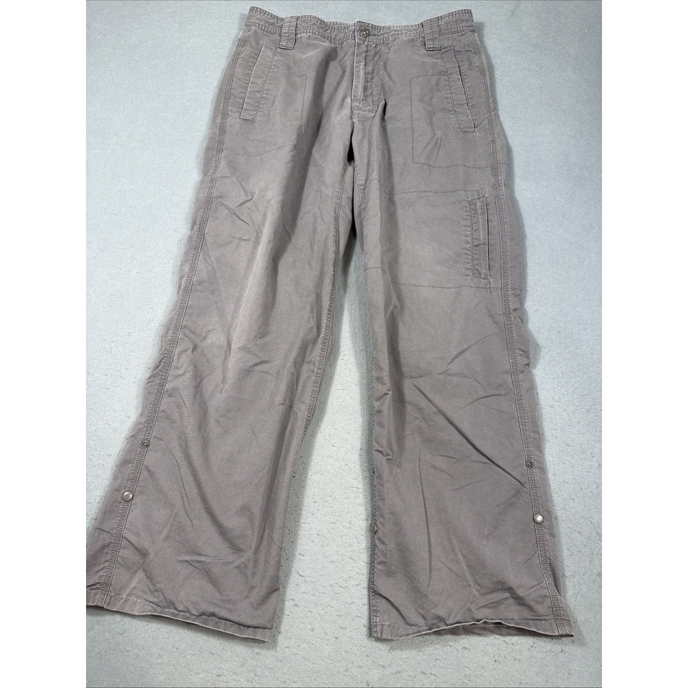 Prana Stretch Cargo  Pants Mens 36 GRAY Roll Up  Outdoor Hiking